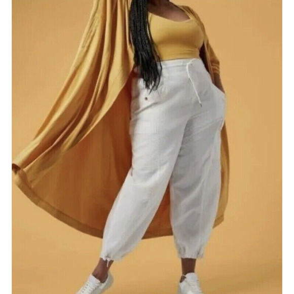 athleta alicia keys Pants - NWT Athleta x Alicia Keys‎ Plus Cream Parachute High Waist Utility Jogger 22